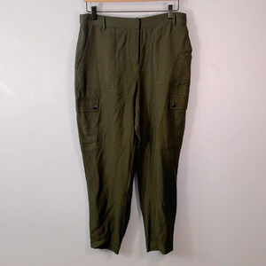 Mint velvet deep dark green cargo jogger pants size US 10 light weight
